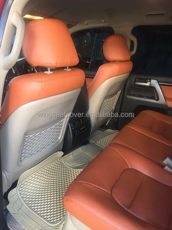 New design luxury original car seat cover diamond stitching custom fit leather car seat covers for land cruiser lc200