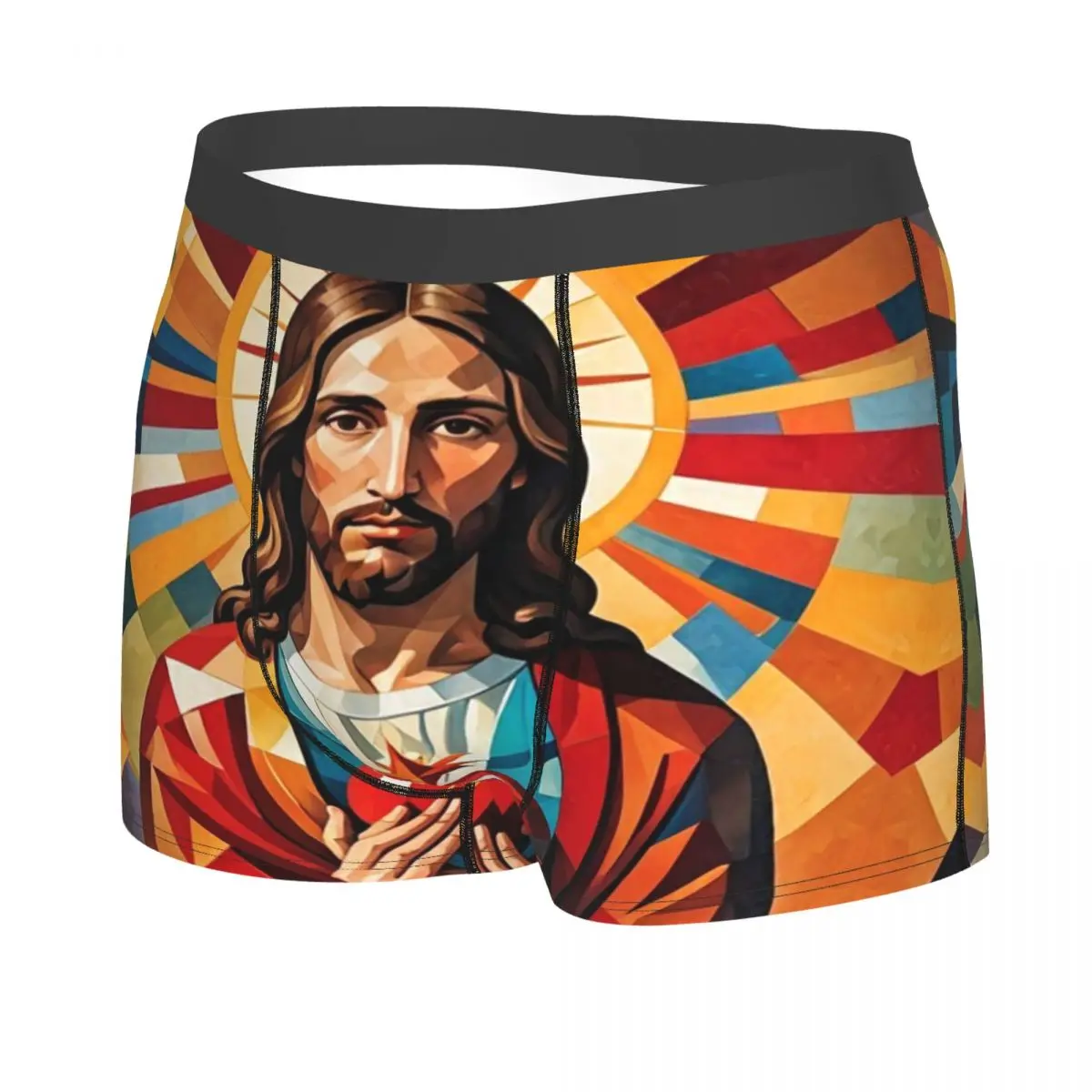 Custom Religious Jesus Print Boxer Shorts For Men Sexy 3D Print Underwear Panties Briefs Breathable Underpants