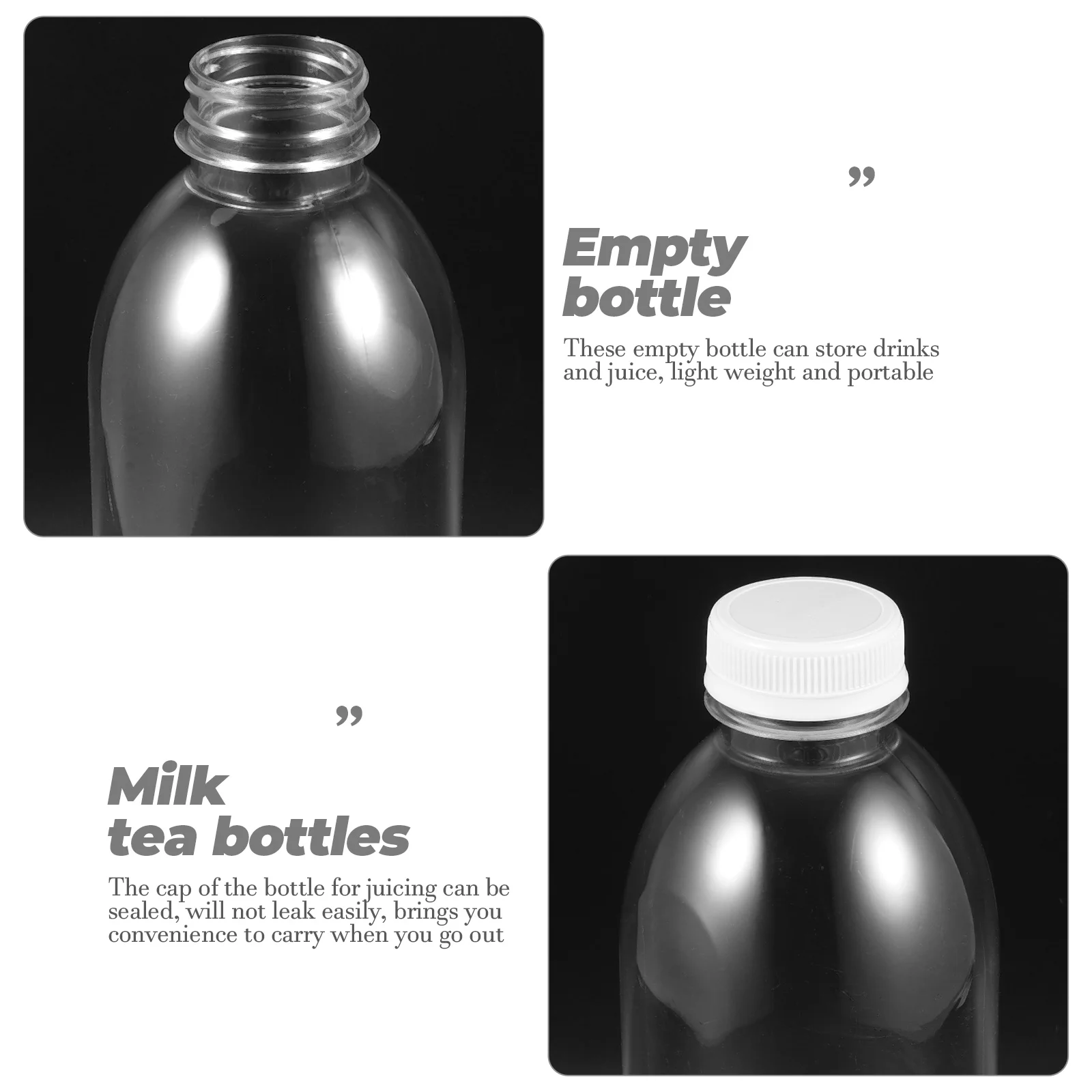 

10 Pcs 350ml Sealed Partition Bottles Reusable Juice Milk Tea Drink Empty PET Bottle For Beverages Lightweight Leak Proof