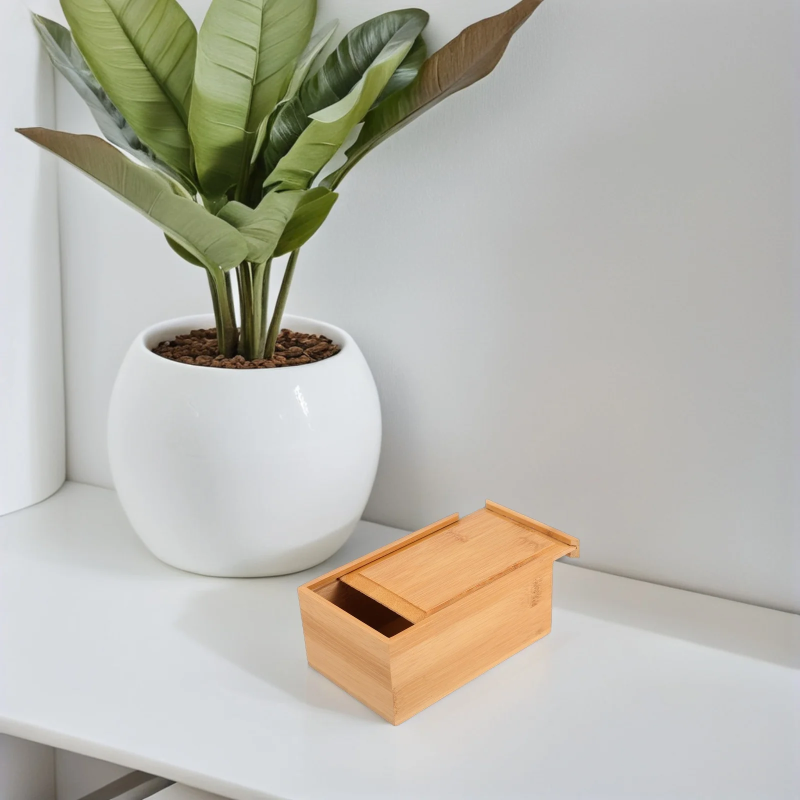 

Wooden Storage Box Bamboo Sliding Lid Pull-Out Organizer Soap Tea Essential Oil Bathroom Items Travel Outdoor Wooden Storage Box