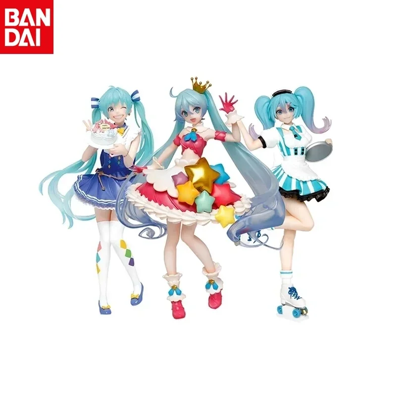 BANDAI VOCALOID MIKU-Figurine d'Action Authentique, Différents Styles de Mignons Personnages de Dessin Animé, Modèle d'Ornements, Nouvelle Collection