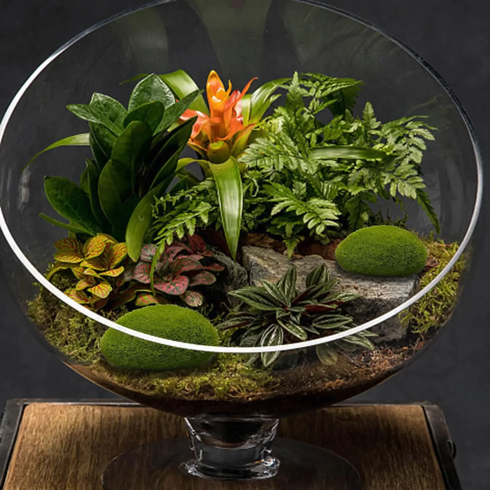 10Pcs Simulation Moss Stone Artificial Moss Rocks Ball Fake Green Plant for Home Garden Flower Pot Decoration Creative Crafts