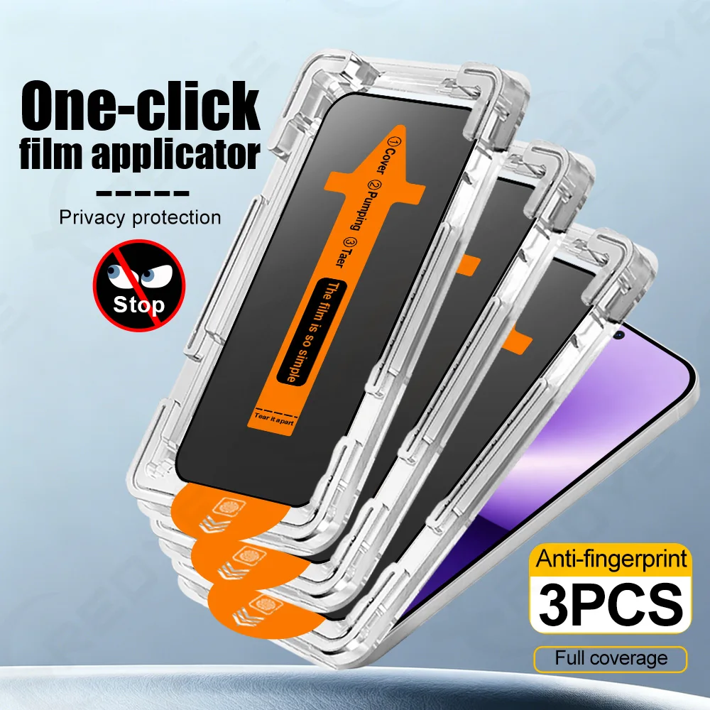 

3Pcs Privacy Dust Free Cabin For Samsung Galaxy A07 A06 A05 A17 A16 A26 A27 A57 A55 A35 A34 A15 A25 A36 A56 A37 Tempered Glass