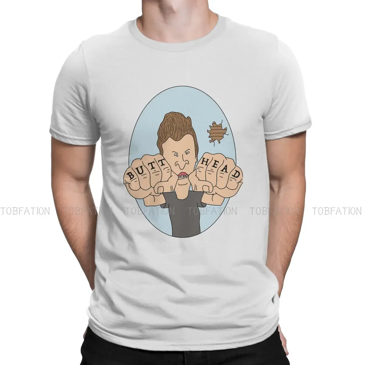 Beavis and Butthead Funny Sarcastic Cartoon Polyester TShirts Butt Head Personalize Men's T Shirt Funny Clothing 6XL