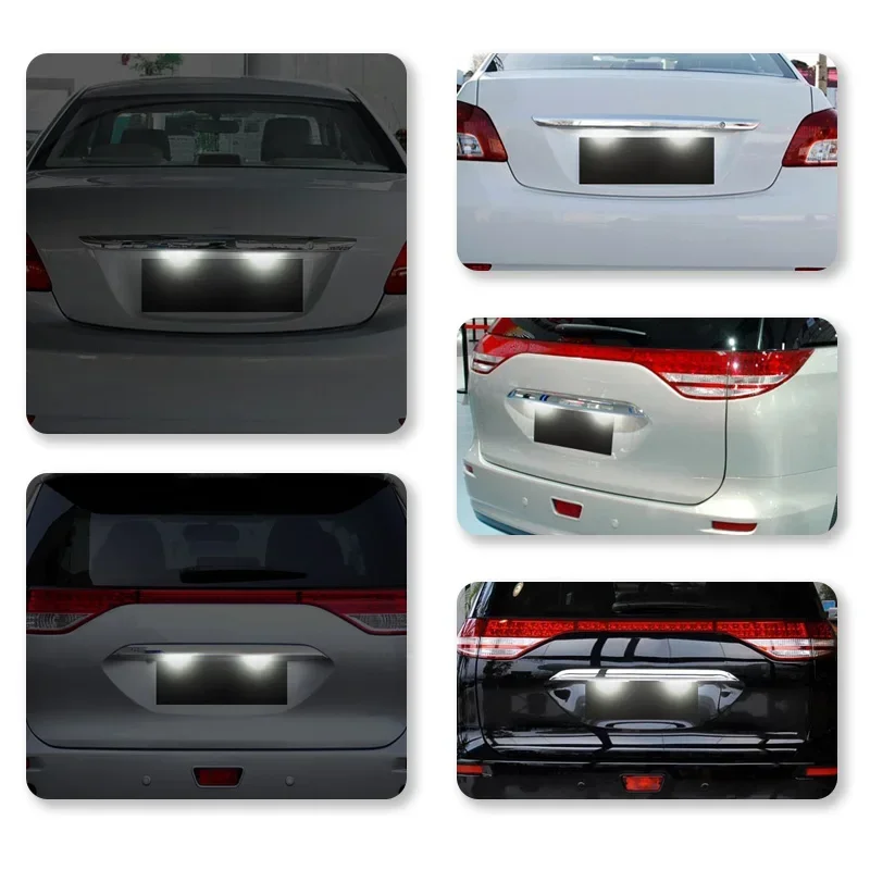 2Pcs LED License Plate Light for Toyota Corolla Crown S180 Noah Voxy Starlet EP91 Previa ACR50 GSR50 12V White Car Number Lamp view 3
