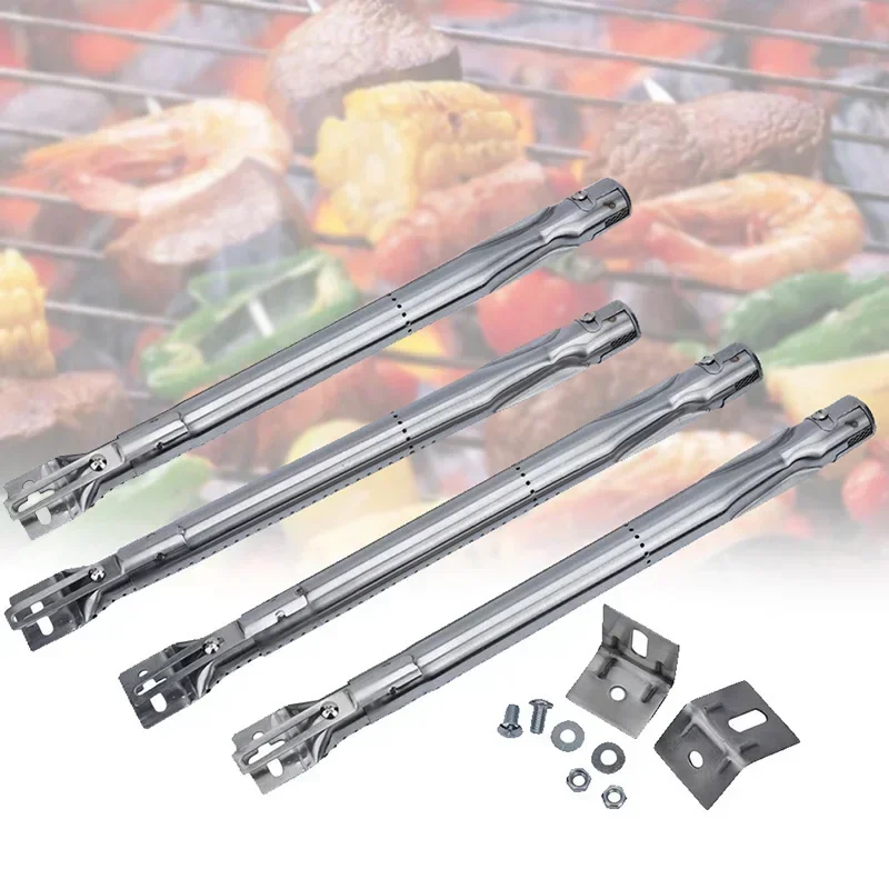 4* Scalable BBQ Gas Grill Tube Burners Adjustable 30-45cm Replaced Stainless Steel Tool Universal BBQ Grill Tubes Burners