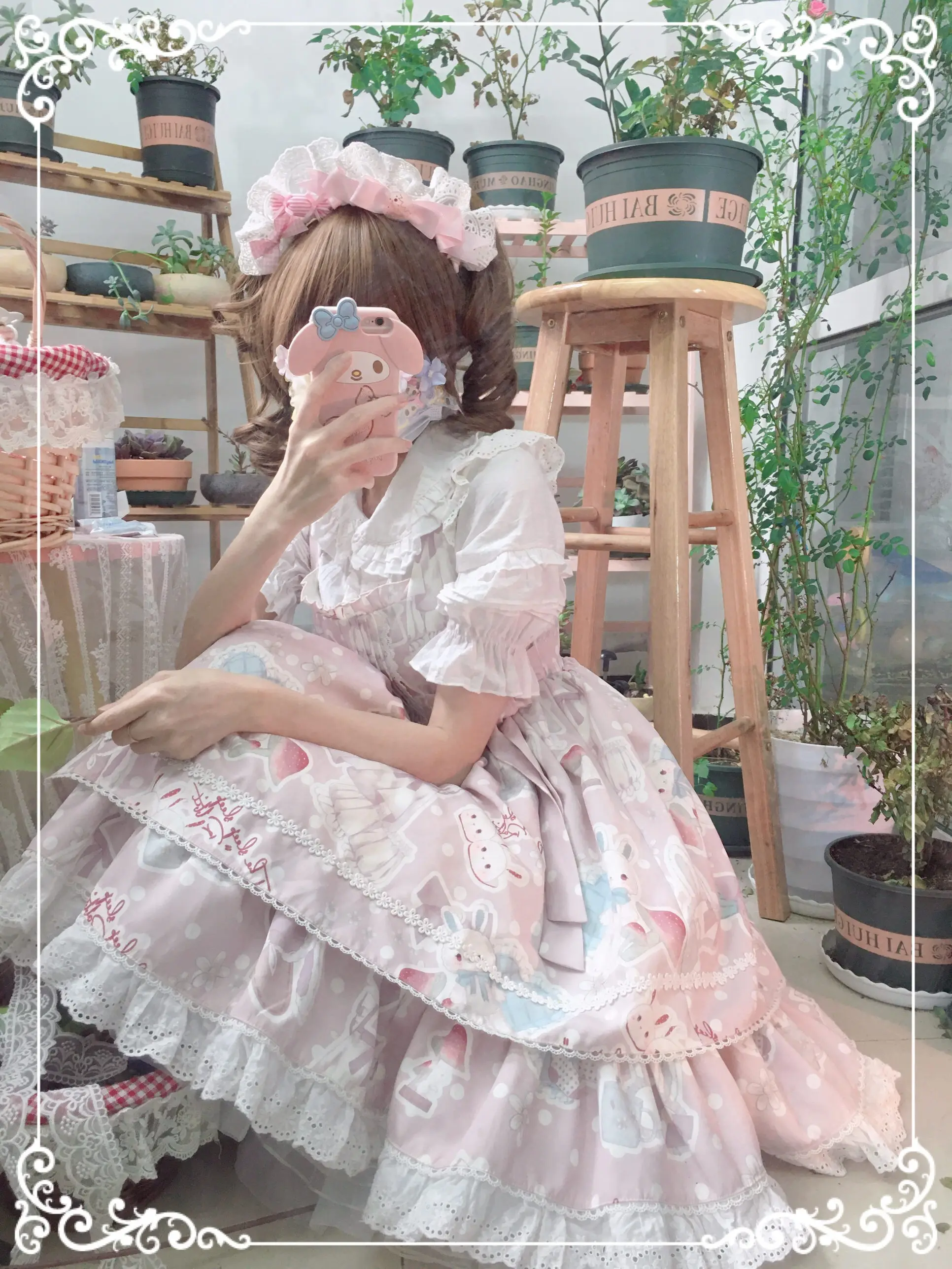 Original โฮมเมด Lolita ลูกไม้ผม Hoop น่ารักทุกวัน KC Lolita สไตล์มือ