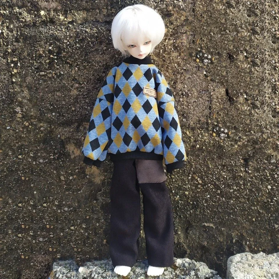 New 30/45/60cm Doll Clothes for 1/3 1/4 1/6 Bjd Doll Fashion Plaid Sweaters Diy Girl Toys Clothing Dress Up Doll Accessories