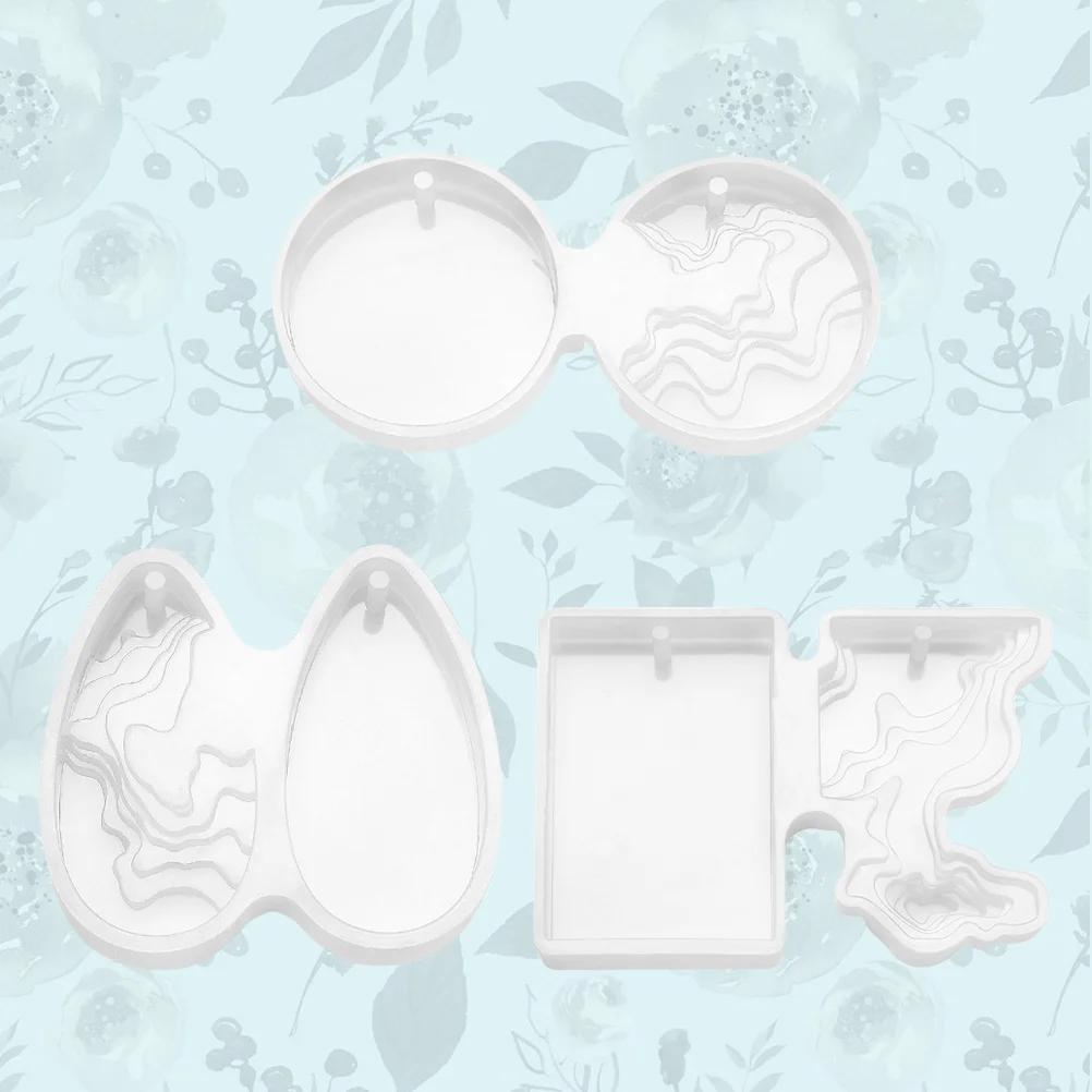 

3Pcs Crystal Pendant Resin Mold Silicone Epoxy Moulds DIY Home Craft Small Portable Easy Demold Reusable Art Silicone Mold