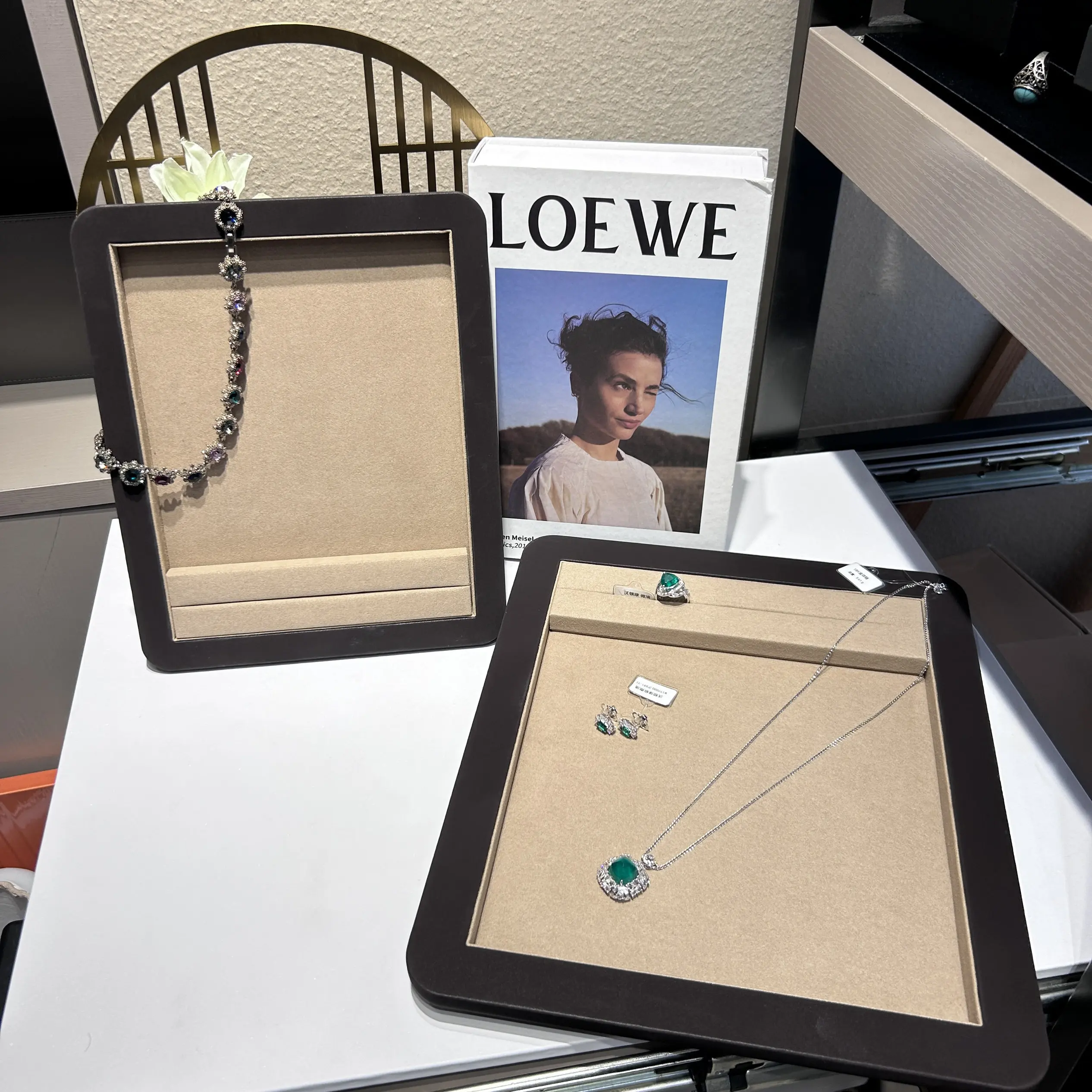 Free shipping jewelry display plate jewelry look tray display props ring necklace pendant diamond pearl plate