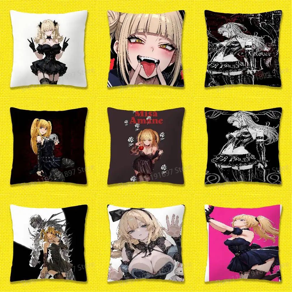 

D-Death N-Note Misa Amane Throw Pillow Case For 45x45cm 40x40cm 55x55cm 50x50cm 30x30cm Square Car Pillowcase Shell