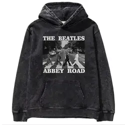 Fashion trend Y2K rock band TOP Beatles The Beatles Europe and the United States Vintage vintage punk rock washed hoodie