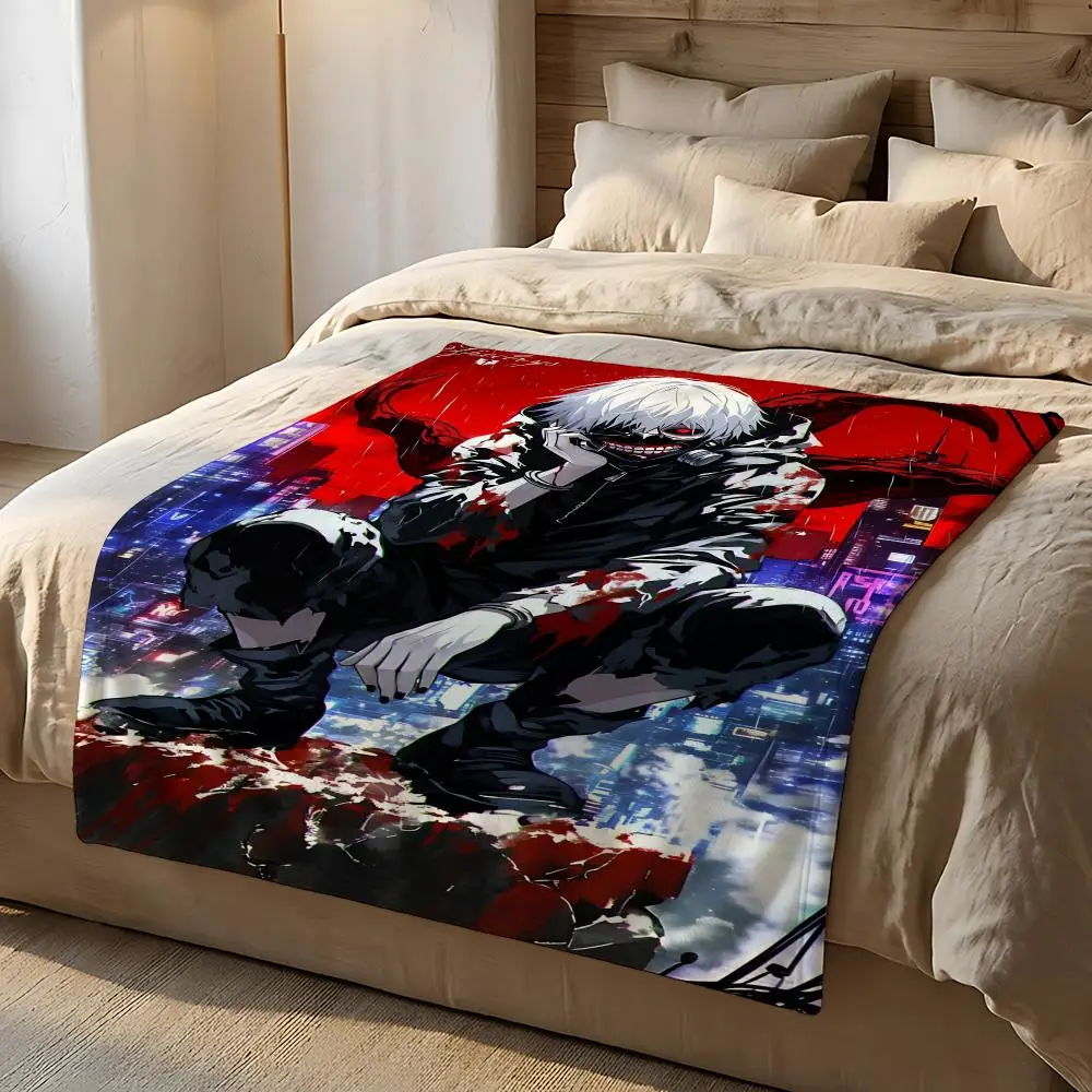Anime Tokyo Ghoul Throw Short Plush Throw Blanket Soft Skin-Friendly Multi-Scene Home Office
