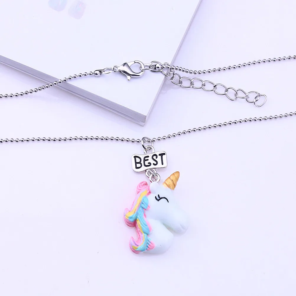 2Pcs Unicorn Best Friends Necklace Pendant Premium Alloy Durable Gift for Adults Unicorn Necklace