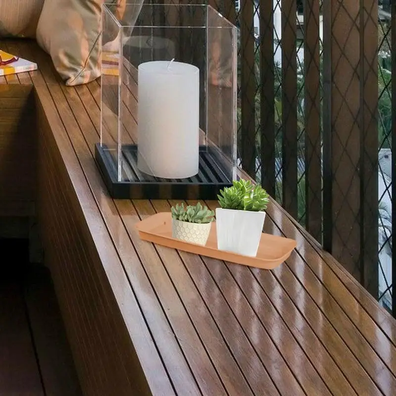 Plant Pot Tray Multifunctional Rectangle Flower Pot Drip Tray 5X Wear-resistant Potted Plant Saucer Home Garden Supplies For