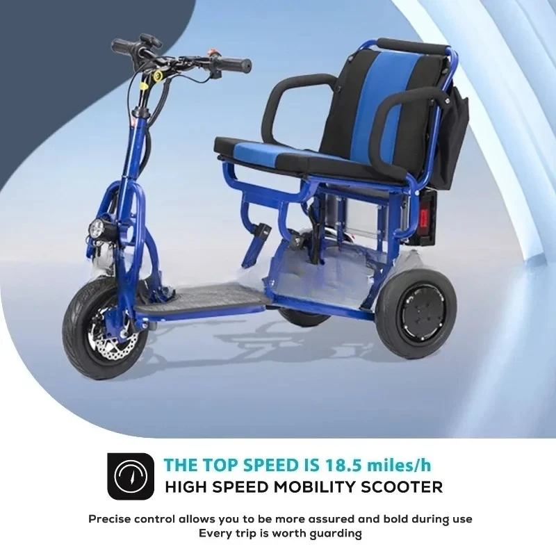 Portable and lightweight electric folding mobility scooter High quality handicapped mobility scooters