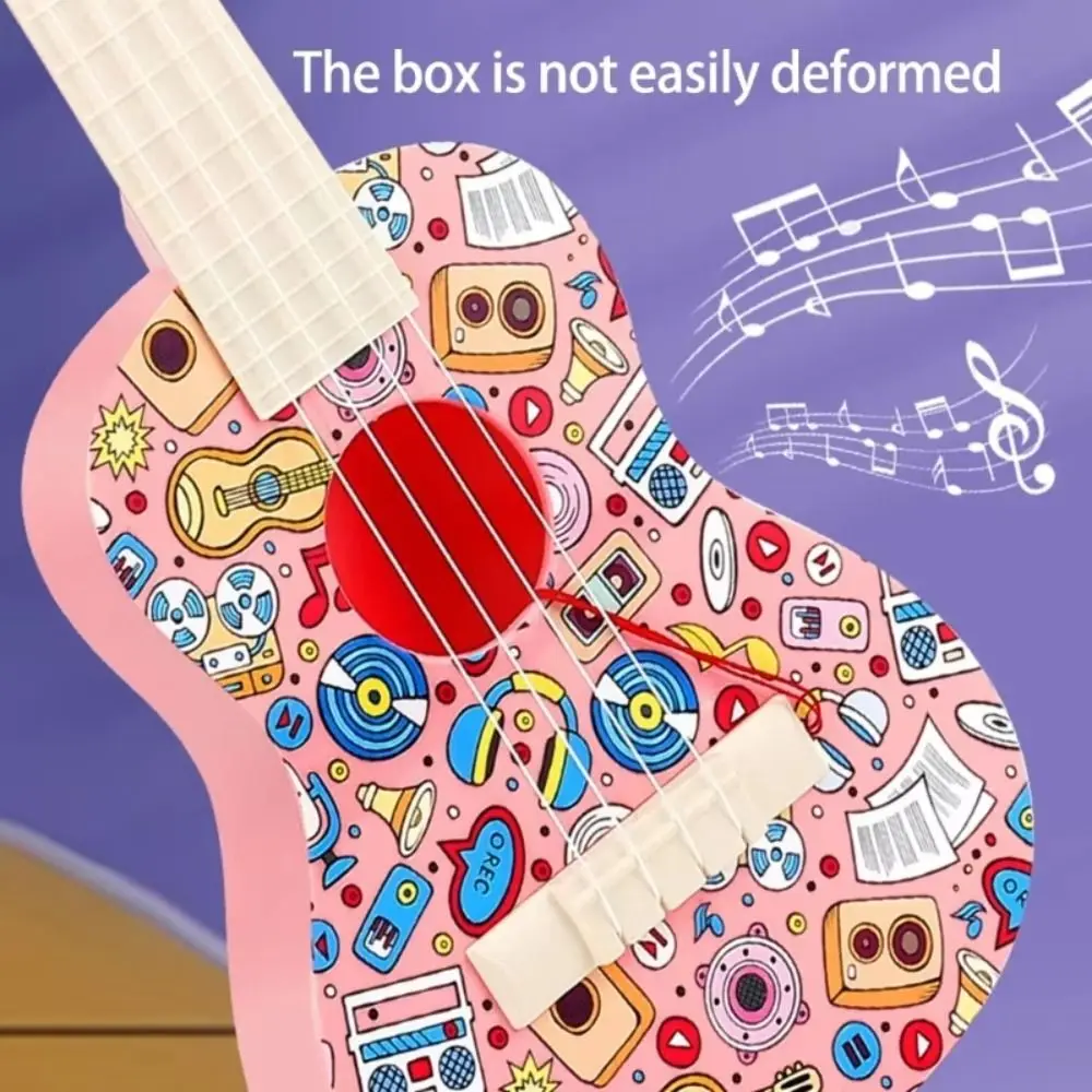 Simulazione a 4 corde Giocattolo Ukulele Manopola a corda regolabile Animale Giocattolo per chitarra per bambini Giocattolo per strumenti musicali classici durevoli