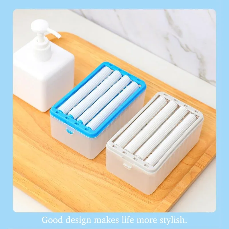 Soap Box Hands Free Foaming Soap Dish Multifunctional Soap Dish Hands Free Foaming Draining Household Storage Box Cleaning Tool