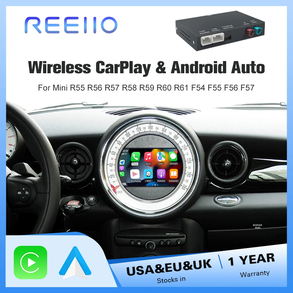 Wireless CarPlay Android Auto For BMW Mini R55 R56 R57 R58 R59 R60 R61 F54 F55 Clubman Countryman Hardtop John Cooper F56 F57