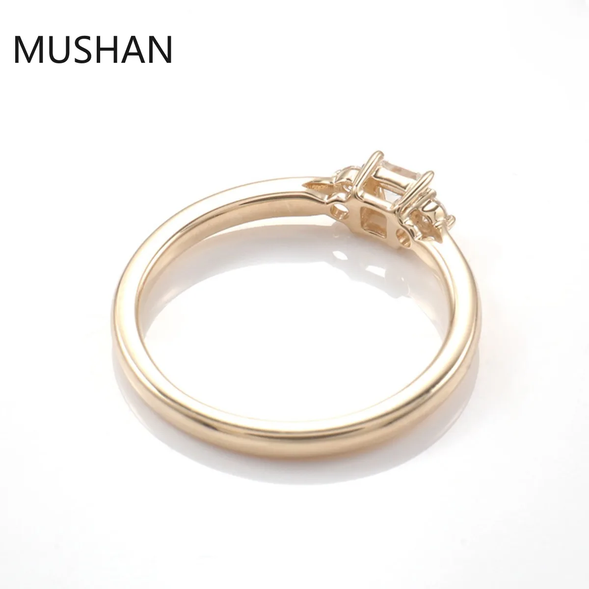 MUSHAN Luxury Custom 14K 18K Gold Rings Band Jewelry With Moissanite Diamond Lab Grown Gemstones Diamond Wedding Ring For Women view 2