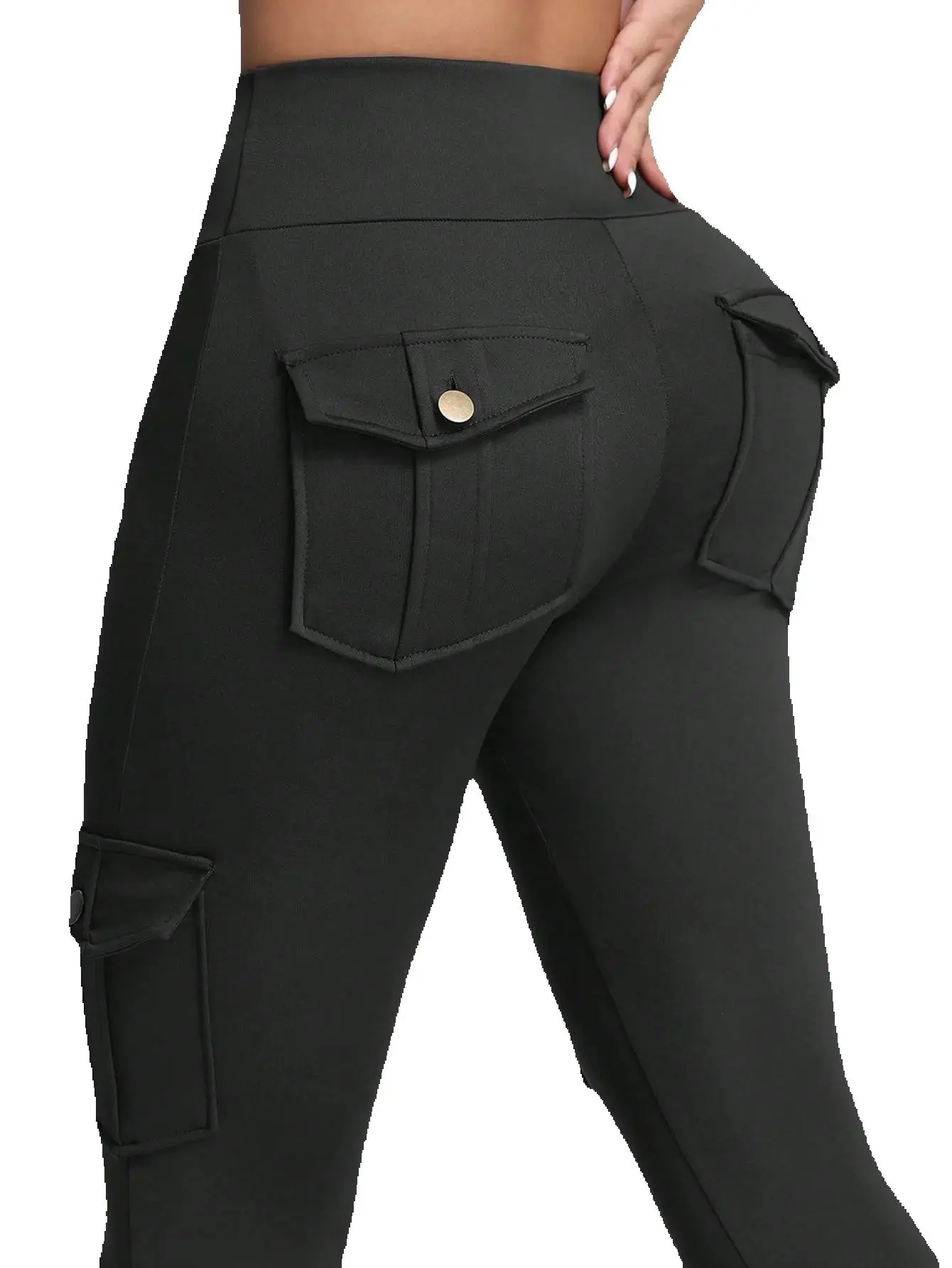 

Women Pockets Gym Cargo Leggings High Waist Fashion Fitness Pants Skinny Stretch Casual Comfortable Sport Leggings
