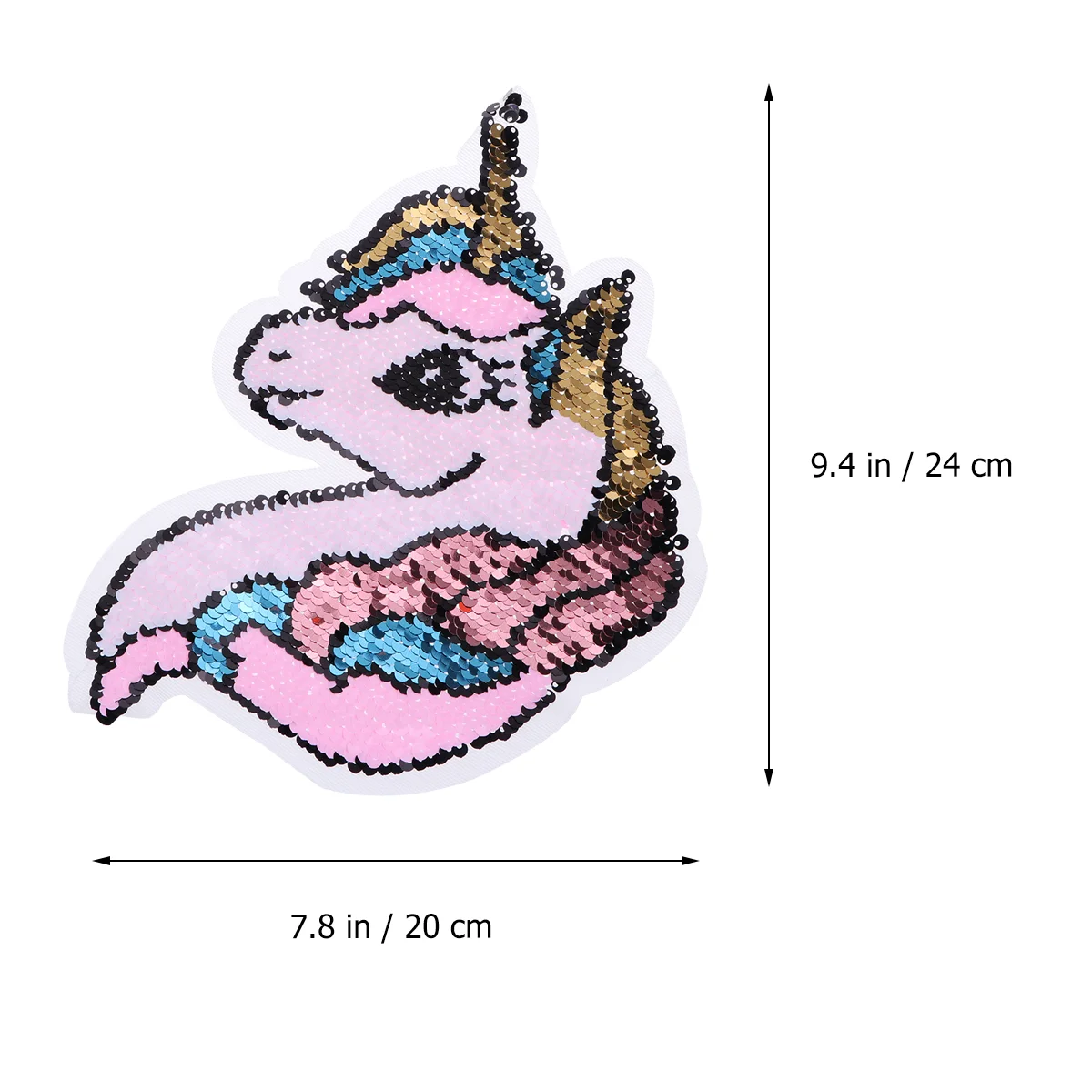 Parche de ropa para niños, apliques decorativos, unicornio de lentejuelas de colores