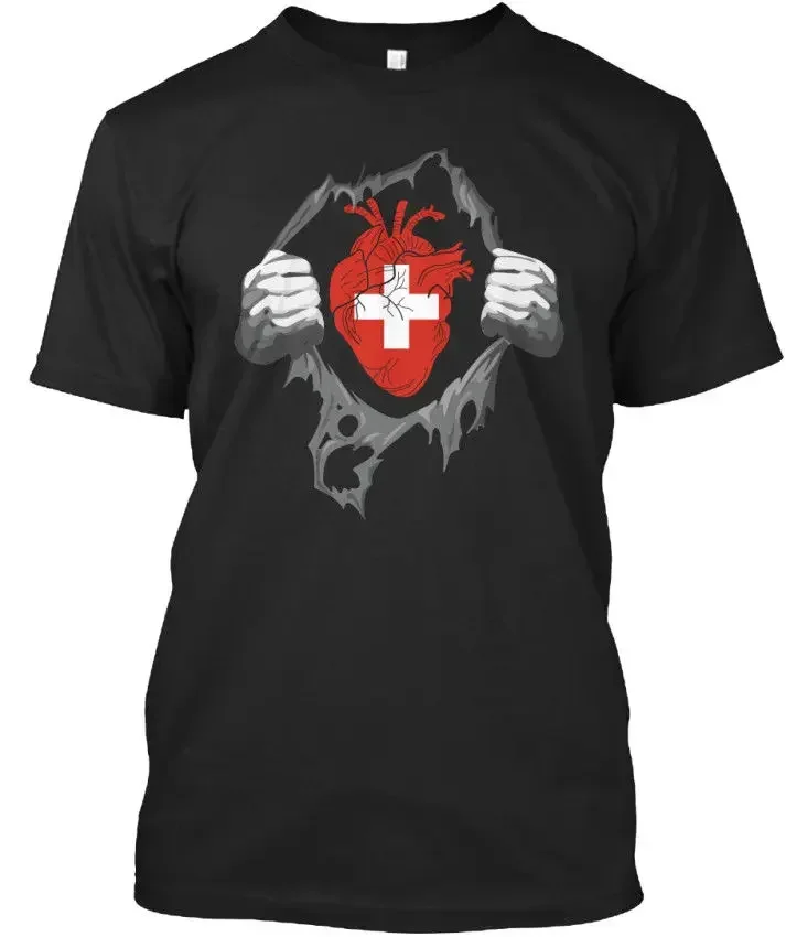 Fashion Round Neck Clothes Love Switzerland 07 Standard Unisex T-Shirt Summer Tee Shirt