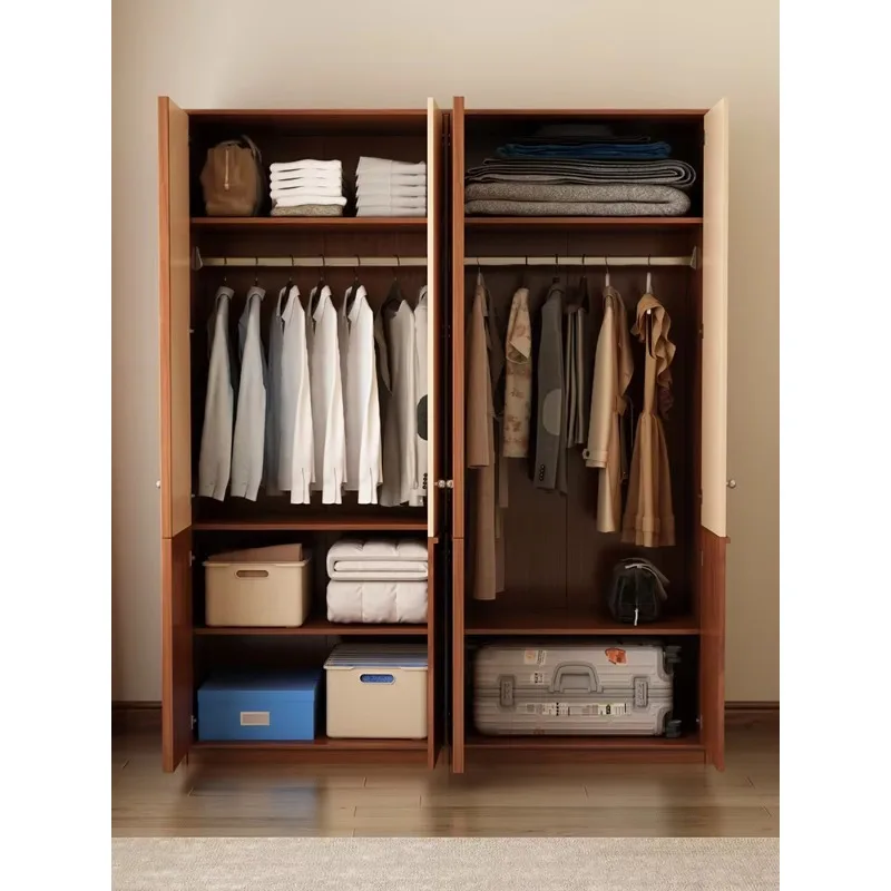 e-26 solid wood wardrobe for home bedroom storage cabinet large capacity combination wardrobe wall storage cabinet