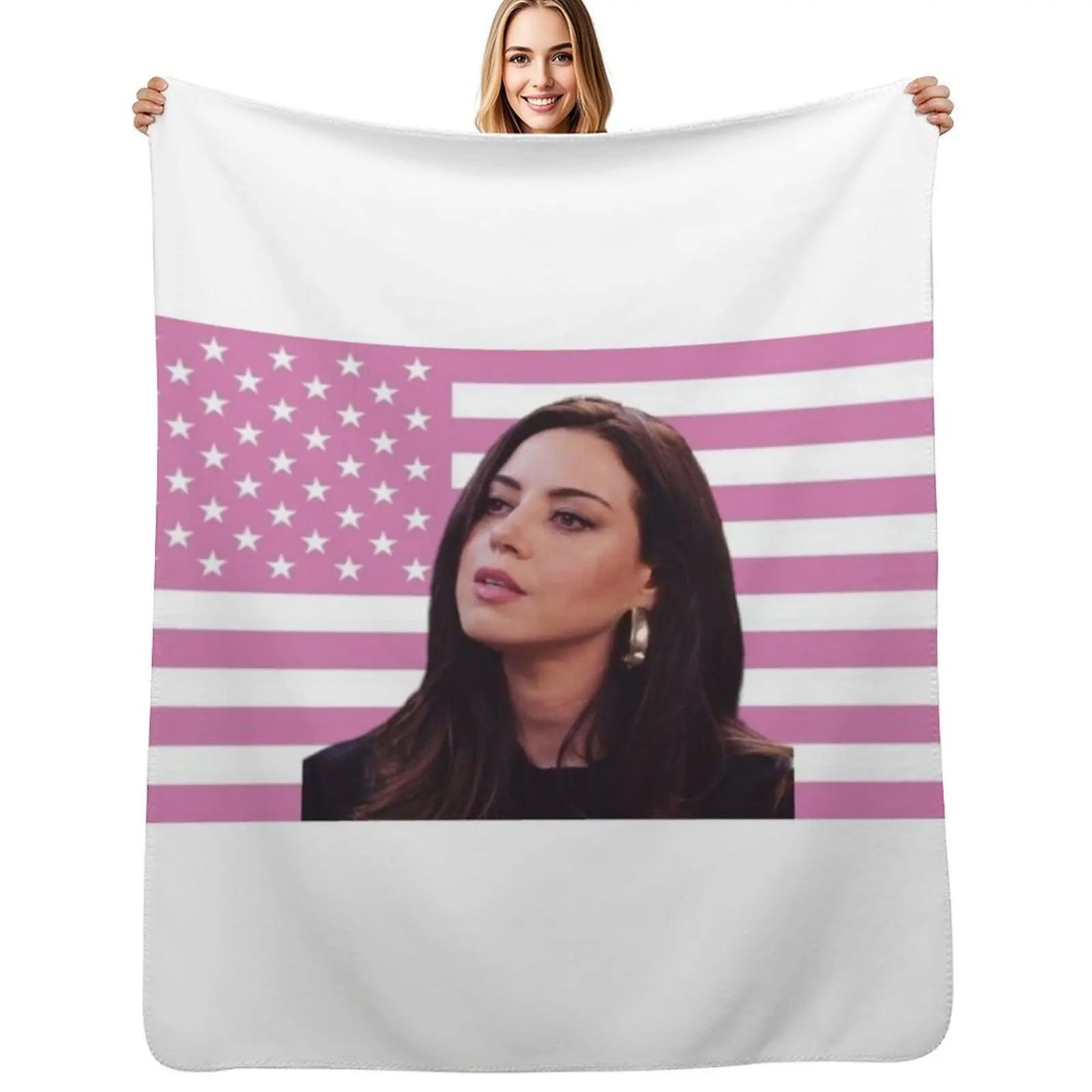 

Aubrey Plaza Throw Blanket Compact Warm Blanket for Car Road Trip