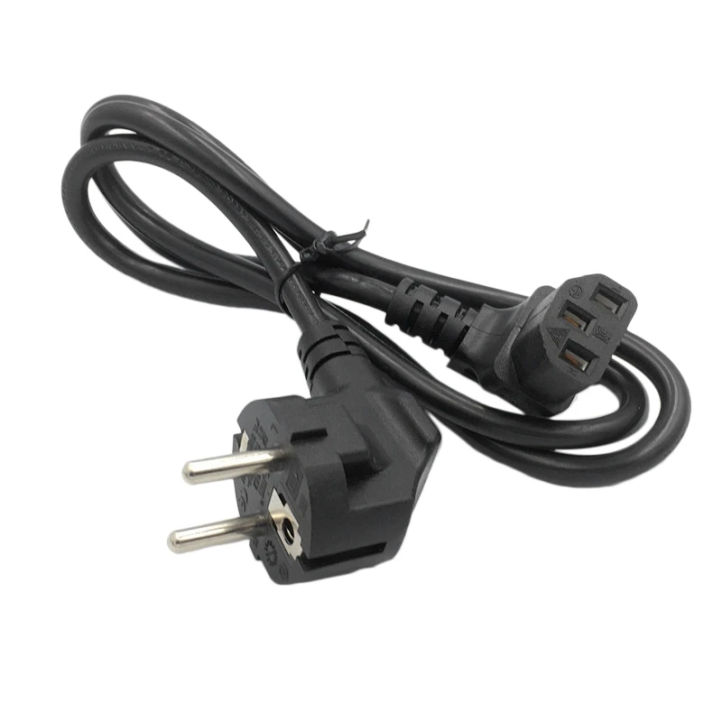 EU PDU AC Power Cord,European 3Pin Male Plug to IEC 320 C13 UP Angled Power Adapter Cable for Wall Mount TV(EU Plug)