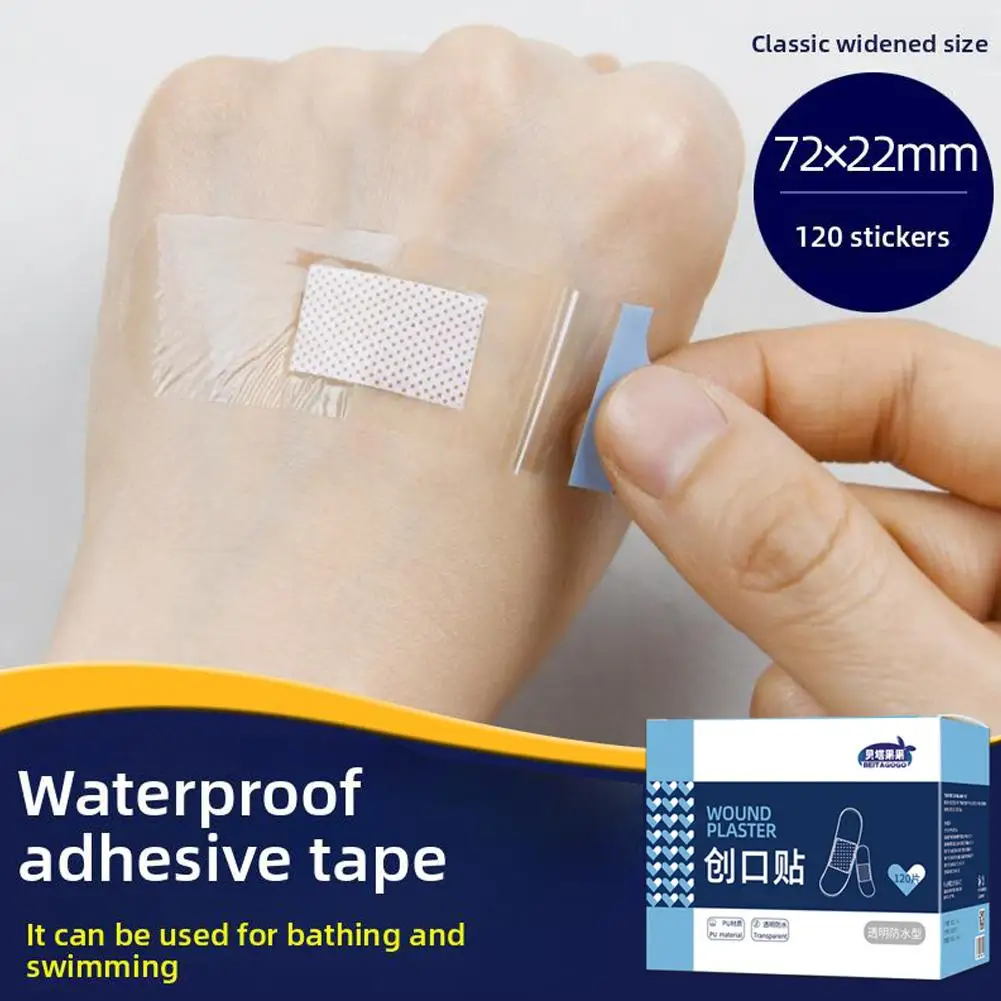 120/50pcs PU Transparent Waterproof Band Aid Adhesive Medical Strips Plaster For Wound Sports Bathing F8L6