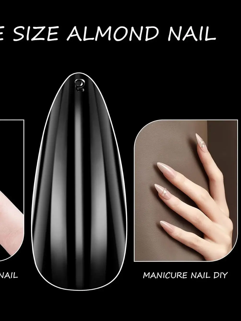 240 pièces amande faux ongles conseils clair mat doux faux ongles Extension 12 tailles pour la maison bricolage Salon de manucure