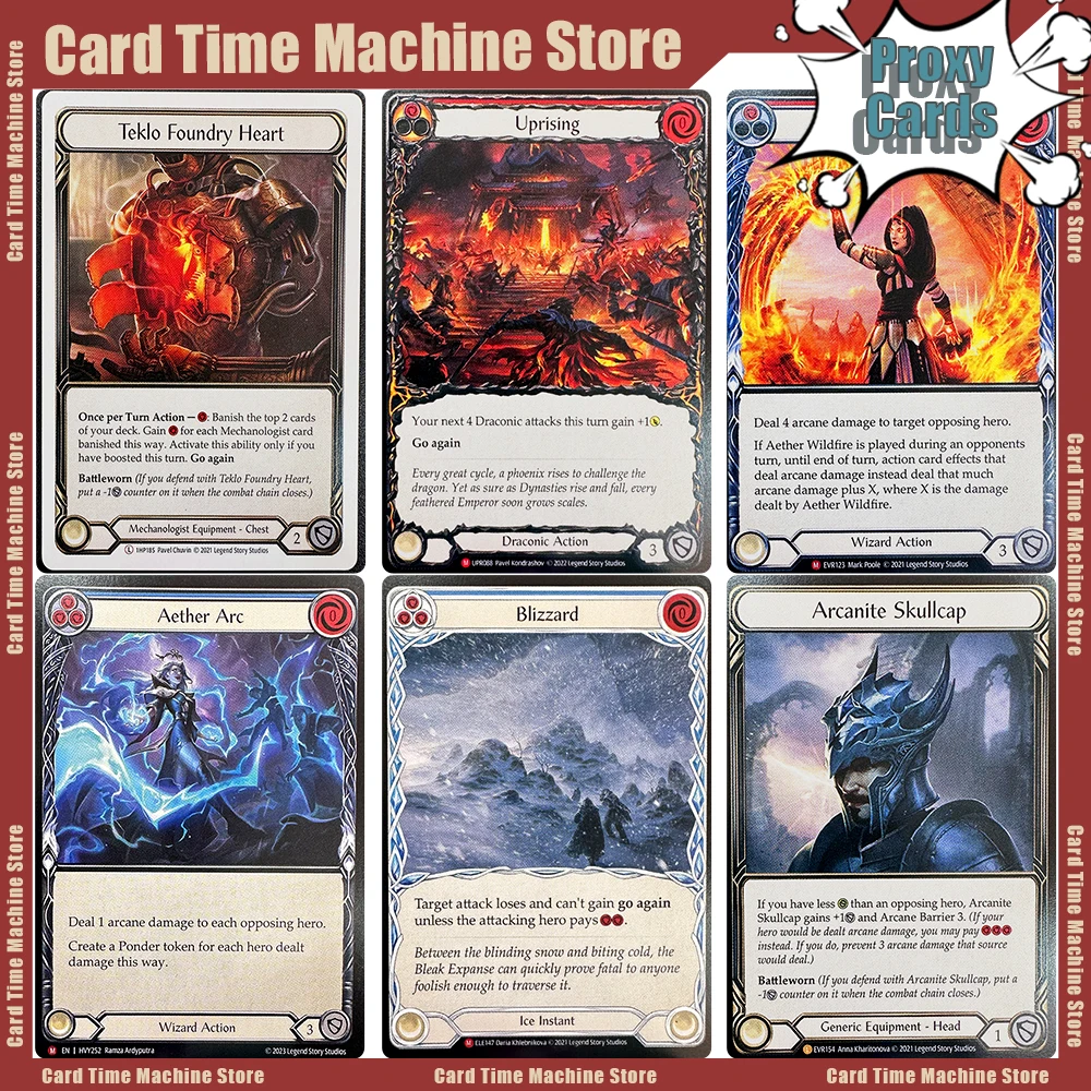 Tarjetas proxy de carne y sangre sin lámina, tarjetas DIY FAB TCG, tarjetas de juego de colección, empoderamiento Ancestral, Blizzard Teklo Core, juguete para regalo