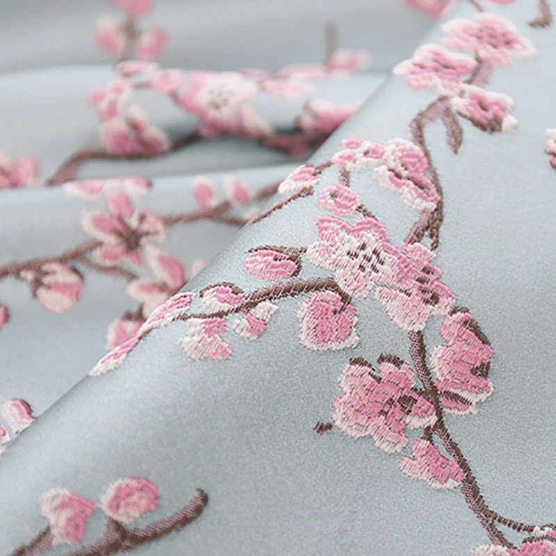 100x145cm Brocade Jacquard Fabrics Embroidery Flowers Cheongsam Kimono Materials For Sewing Dress Bag DIY Clothing Supplies