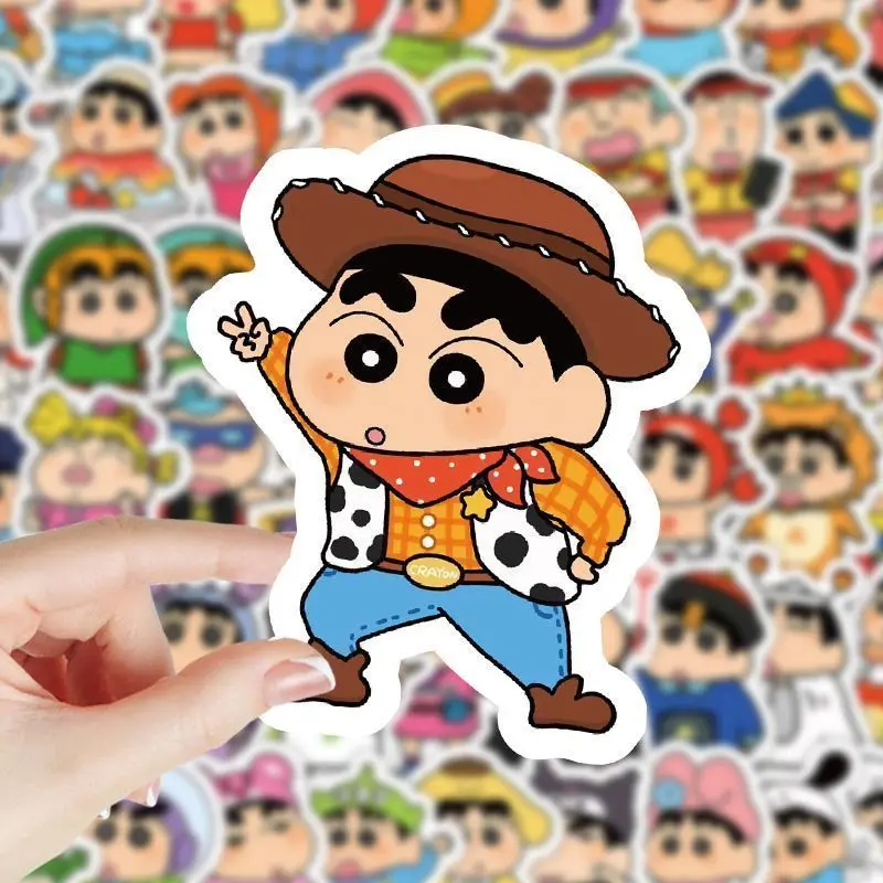 Crayon Shin-chan Cartoon Niedliche 100-teilige Aufkleber Kawaii Schüler DIY Emoticon Pack Dekorations-Aufkleber Karten Anime-Zubehör Großhandel – Detail 13