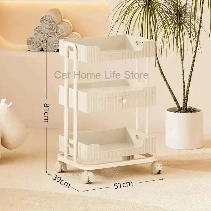 

Rolling Trolley Storage Salon Cart Aesthetic Wheels Drawers Hair Furniture Beauty Gold Tool Tray Tools Barber Equipment Foldable