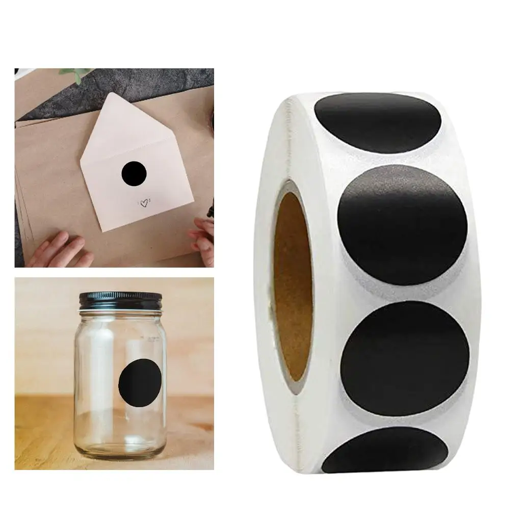 Label Sticker Paper Supermarket Price Blank Label for Craft Bottle Jars , Black, 2.5cm