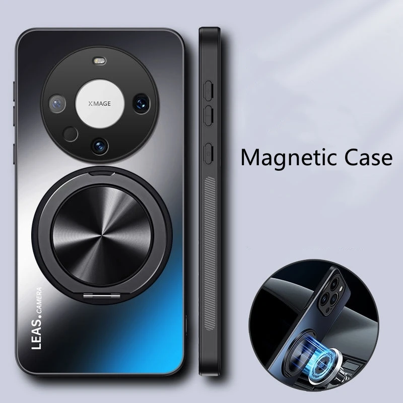 Magnetic Case For Honor Magic 6 Lite X9B 5G Hard Matte With Ring Stand Protective Back Cover For Honor X9 B Magic6 6Lite Bumper