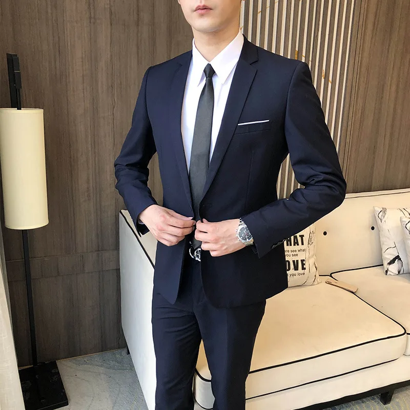 D2077 Herrenanzüge, professionelle formelle Kleidung, Business-Casual-Slim-Anzüge im koreanischen Stil, Trauzeuge, Bräutigam-Hochzeitskleid