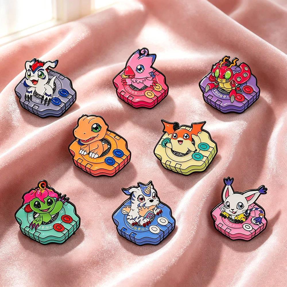 Retro Anime Hard Enamel Pins Colorful Digital Device Design Brooch Badge for Backpack Collectible Lapel Pin Gift
