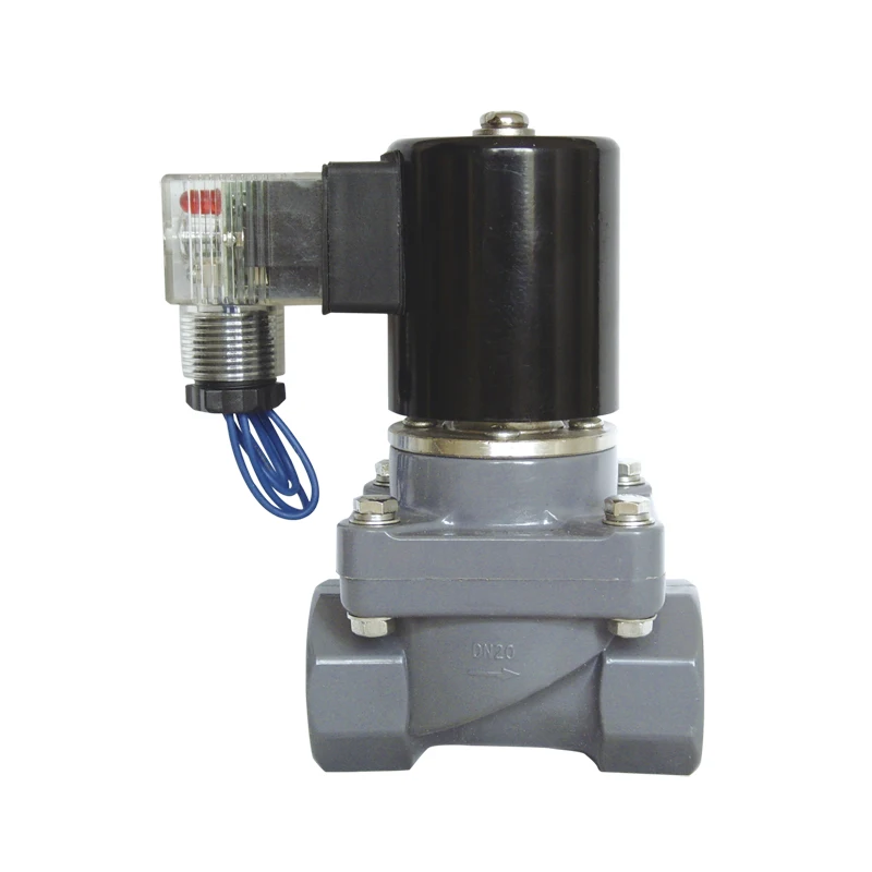 UPVC anti-corrosion normally closed solenoid valve, DN15 1/2 inch, AC220V