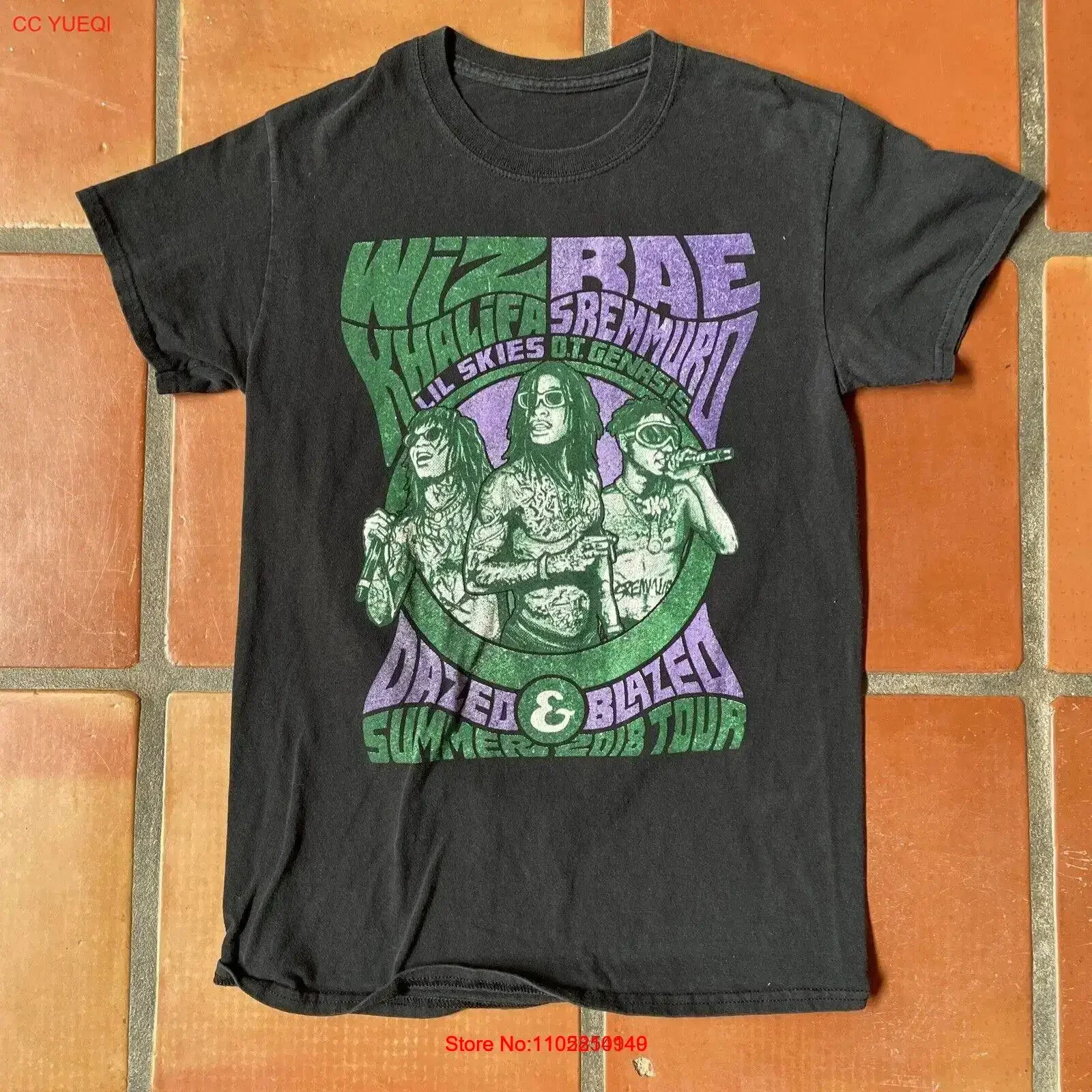 WIZ KHALIFA RAE SREMMURD DAZED AND BLAZED SUMMER TOUR 2018 Black Small T Shirt vintage Washed Unisex Comfortable homme