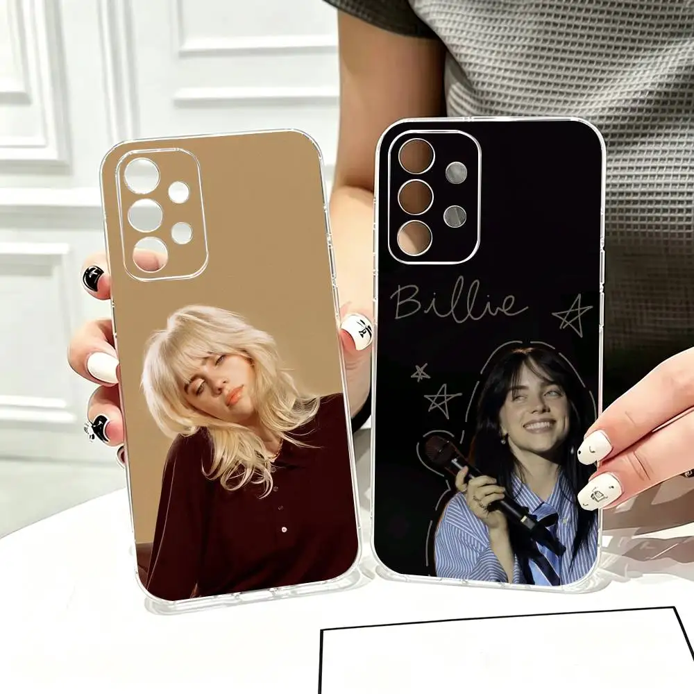 R-Rapper B-Billie E-Eilish Phone Case Transparent Silicone Soft For Samsung S25,S24,S21,S22,S23,S30,Ultra,S20,Plus,Fe Gift