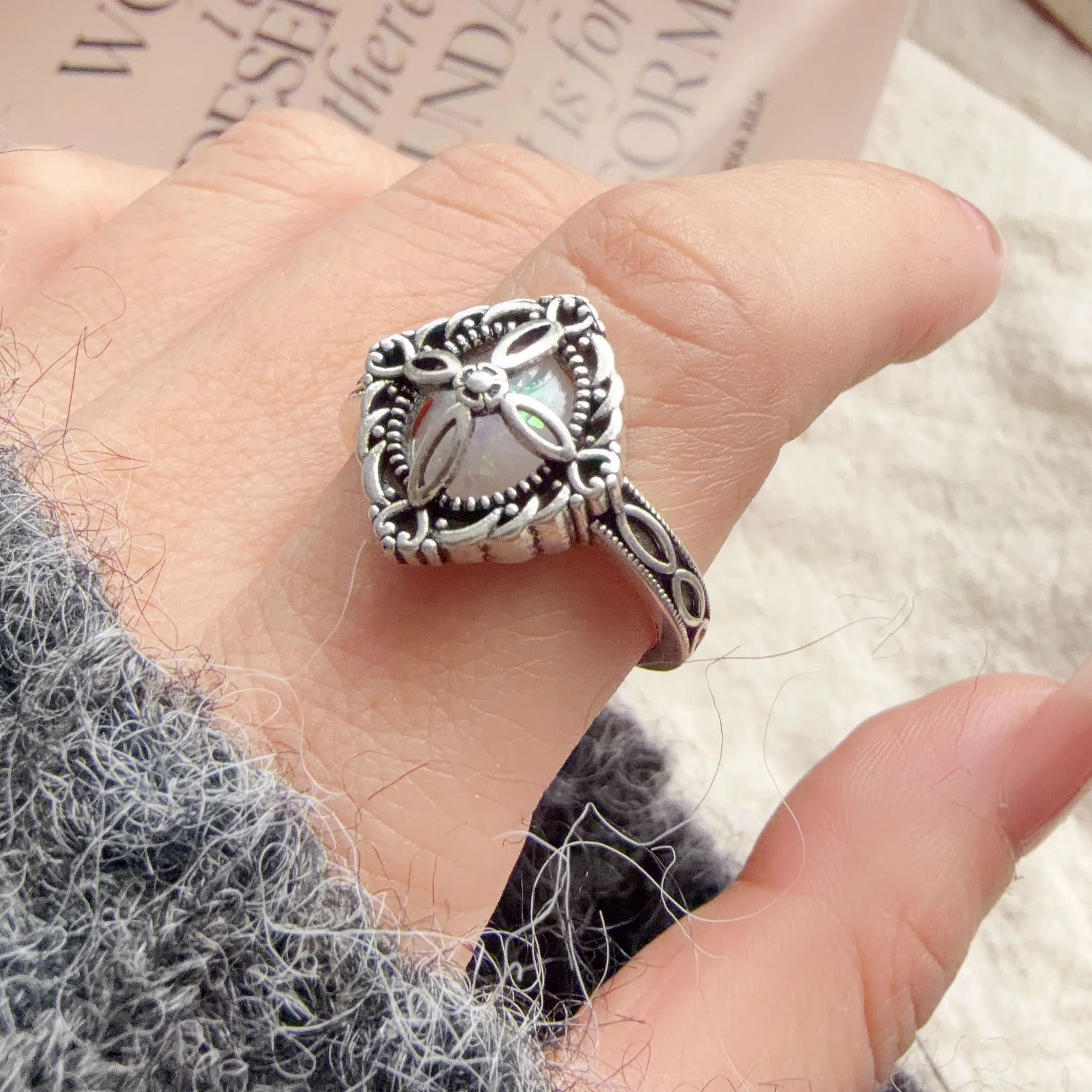 925 Sterling Silver Rings for - Statement Cocktail Ring 评论和价格