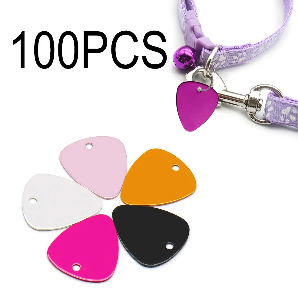 Wholesale 100PCS Blank Aluminum Pet Metal Tags Colorful Pendants Personalized Laser Engraving Double-sided Engraving Available