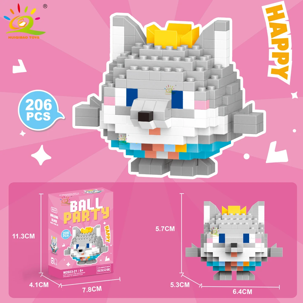 HUIQIBAO Mini Leuke dier Micro Bouwstenen 3D Diamant BEE Kat Panda Model Bricks DIY Stad Bouw Speelgoed voor Kinderen