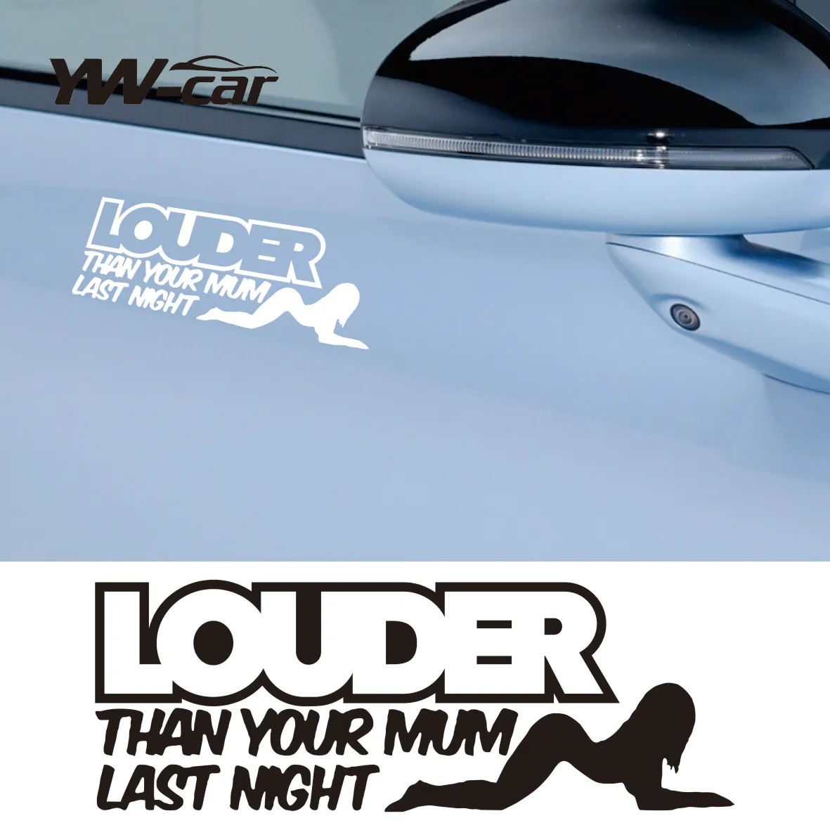 16CM*5.8CM Fun LOUDER THAN YOUR MUM LAST NIGHT Car Window Sticker Decal Black Silver Vinyl