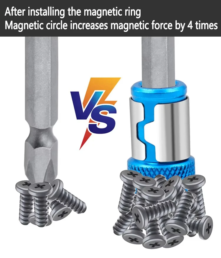 Universal Magnetic Ring for 6.35mm 1/4" Drill Bit Magnet Powerful Ring Strong Magnetizer Electric Screwdriver