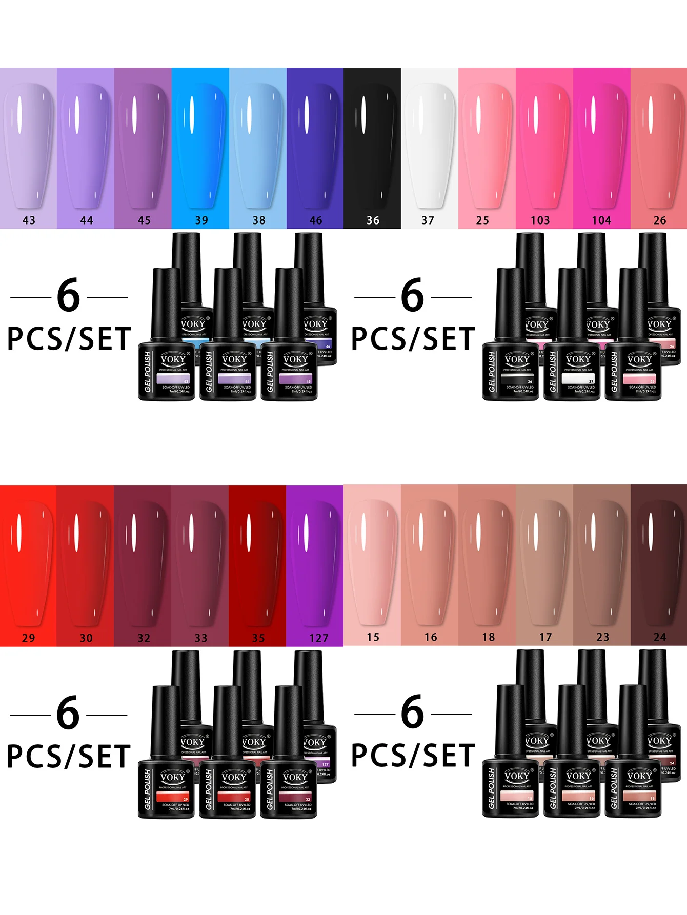 مجموعة طلاء أظافر جل مكونة من 6 قطع من فوكي، مناسبة لطلاء أظافر نسائي عالي الجودة، كهدية للعطلات أو لمشاريع DIY #1