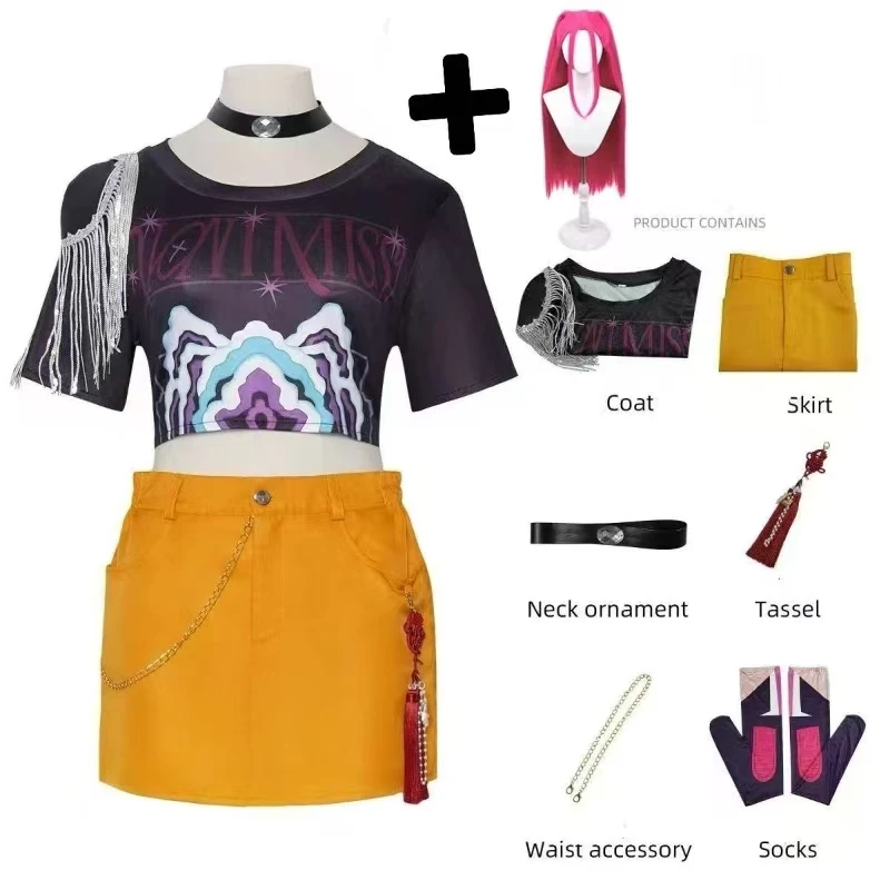

2025 Halloween nouveau KPop Mira Cosplay enfants Costume perruque femmes filles Halloween carnaval bande dessinée-con fête jeu